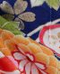 参列振袖[新古典]青に茶・オレンジピンク赤の毬、花々[身長167cmまで]No.882